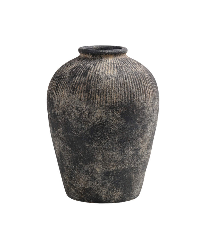Black Terracotta Vase Small 4100