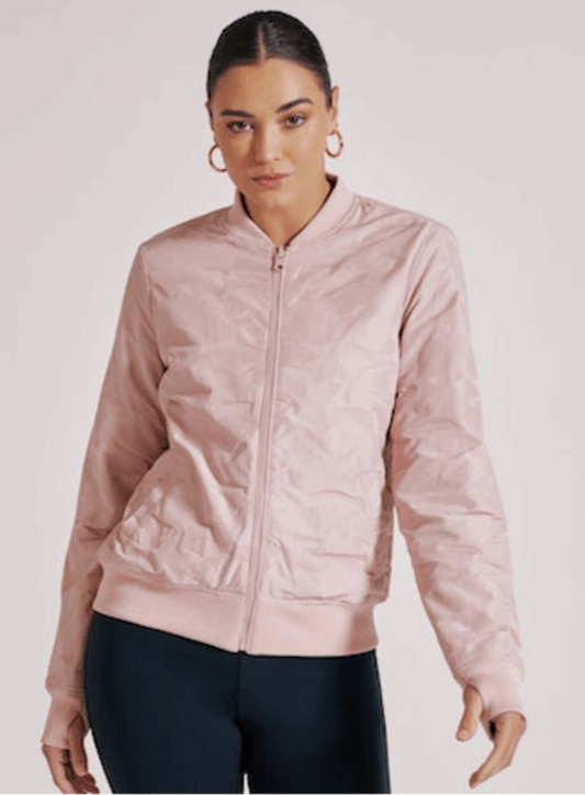 Blanc Noir Camo Reversible Bomber in Peach Blush - Taryn x Philip Boutique