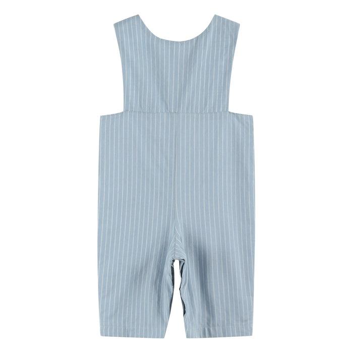 Blue Pinstripe Brown Smocked Jon Jon