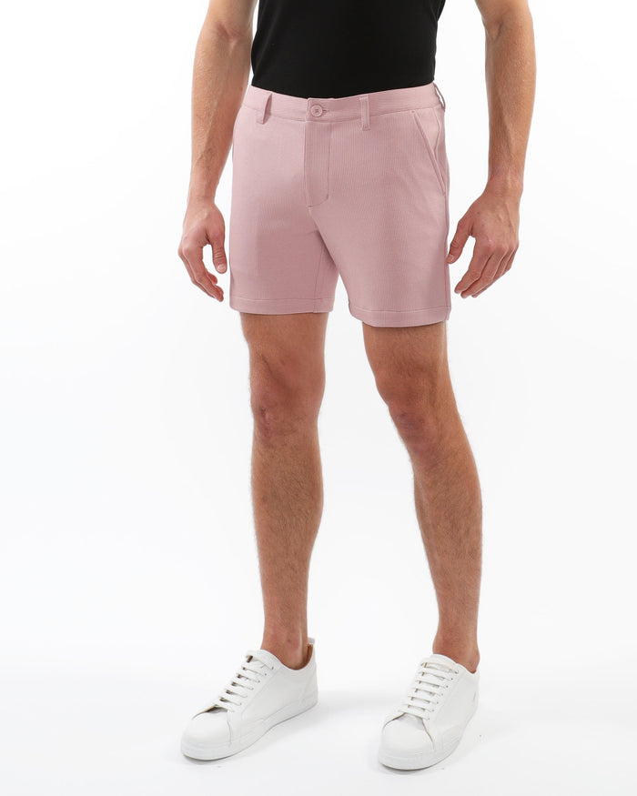 Blush 6" Inseam Textured Stretch Knit Chino Shorts PM-2530-01