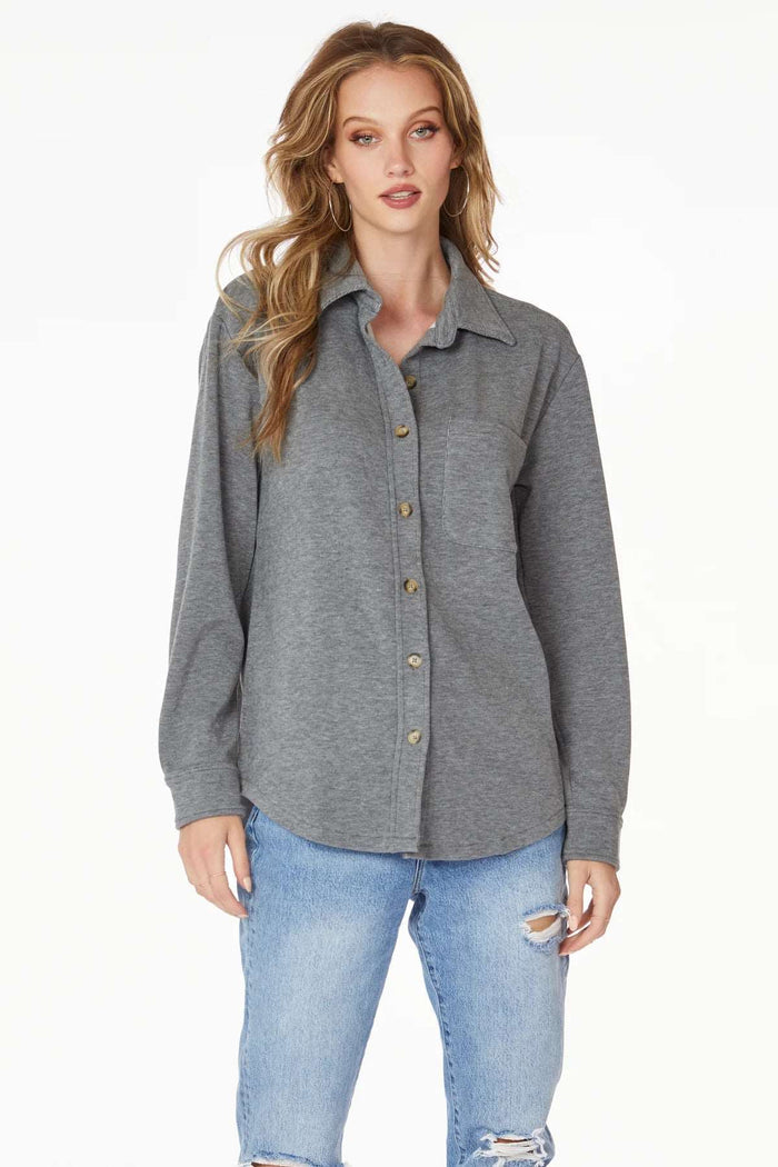 Bobi Button Front Collar Shirt Jacket - Taryn x Philip Boutique