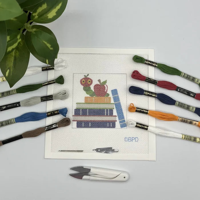 Books with Caterpillar Needlepoint kit