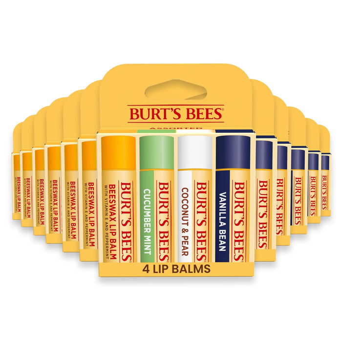 Burt’s Bees Assorted Flavors Lip Balm, 0.15 oz - 4 Ct - 12 Pack