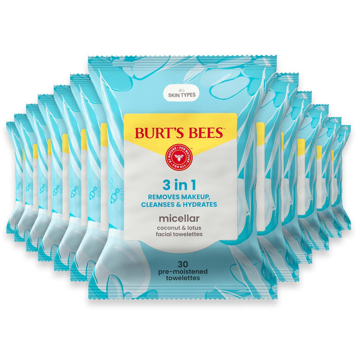 Burt’s Bees Micellar Towelettes Coconut & Lotus - 30 Ct - 12 Pack