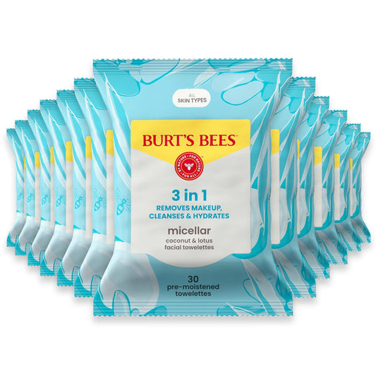 Burt’s Bees Micellar Towelettes Coconut & Lotus - 30 Ct - 12 Pack