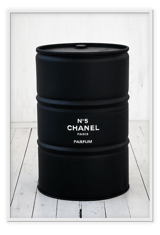 Canvas Print 50x70cm / White N5 Fashion Barrel N5 Fashion Barrel Wall Art : Ready to hang framed artwork. Brand