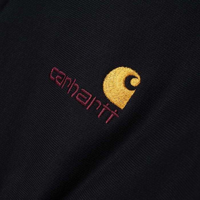Carhartt WIP Half Zip American Script Crewneck Black
