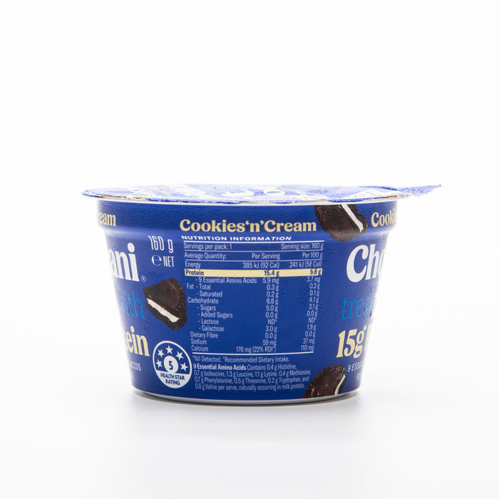Chobani Cookies and Cream Greek Yogurt Fit (15 g Protein) – 160 g