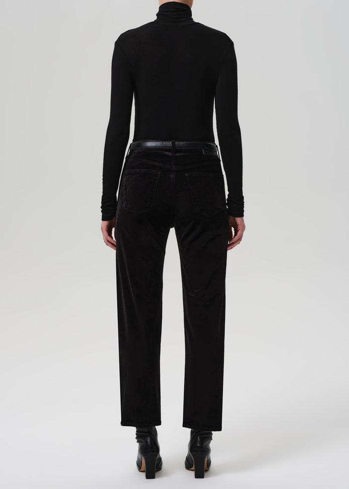 Citizens of Humanity Delfina Straight Velvet Pant in Black
