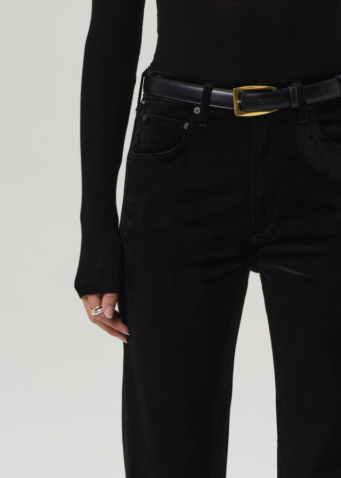 Citizens of Humanity Delfina Straight Velvet Pant in Black