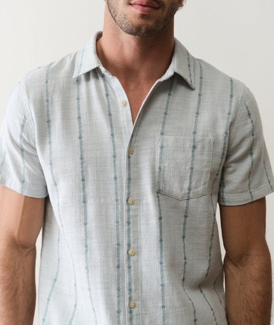 Classic Stretch Selvage Shirt Blue Embroidery