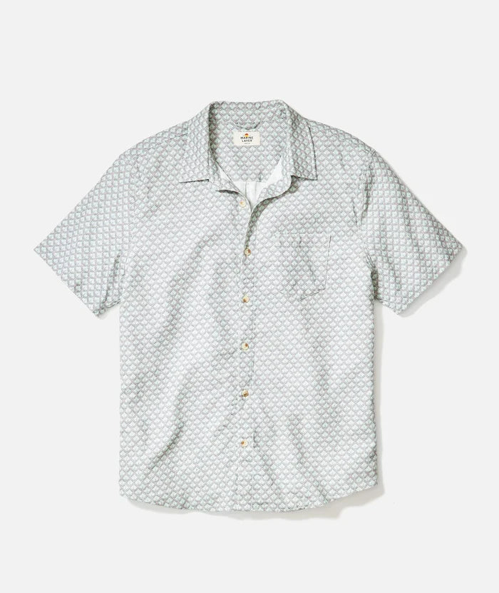 Classic Stretch Selvage Shirt Light Blue Agave Print
