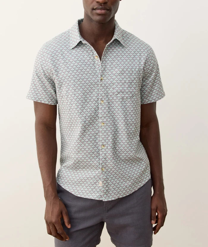 Classic Stretch Selvage Shirt Light Blue Agave Print