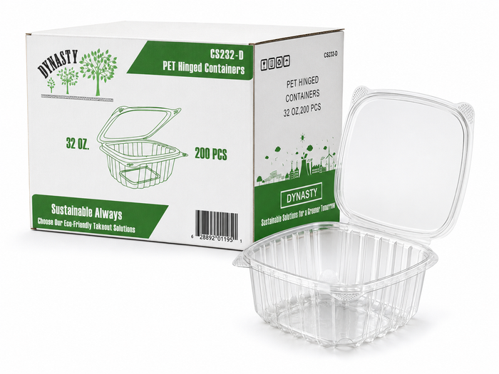 Clear 32 oz Hinged Deli Container