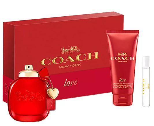 Coach Love 3 Pcs Set Women Edp 3.4 Oz + 0.25 Oz Spray + Body Lotion 3.4 Oz