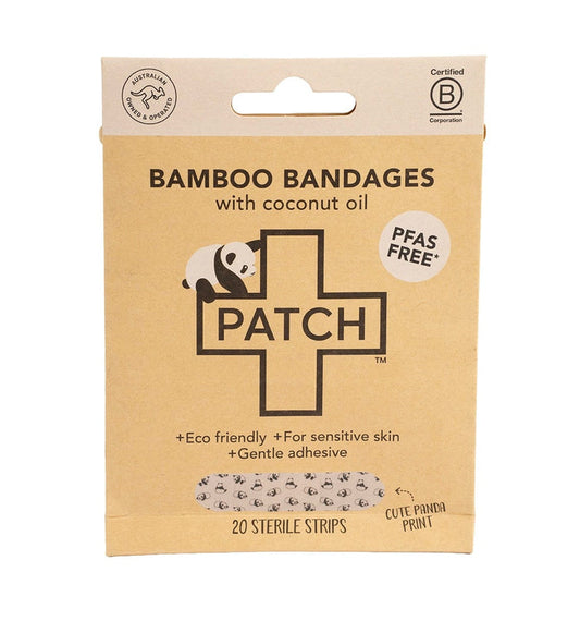 PATCH Coconut Oil Compostable Bamboo Bandages - 20 Count