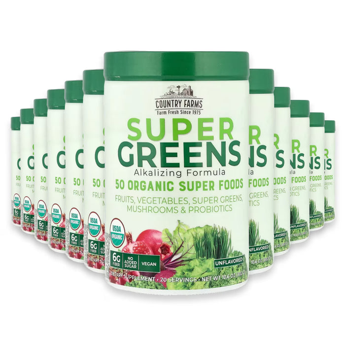 Country Farms Super Greens Powder Drink Mix 10.6 oz - 12 Pack