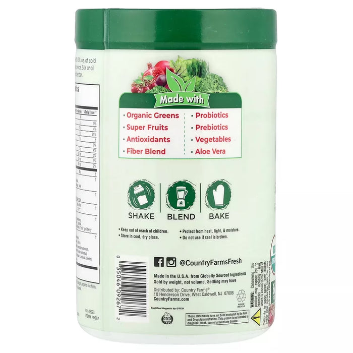 Country Farms Super Greens Powder Drink Mix 10.6 oz - 12 Pack