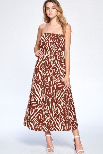 Crescent Heloise Zebra Tube Dress - Taryn x Philip Boutique
