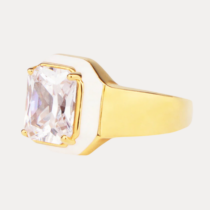 Cushion Cut Ring: Unique Crystals in Universal Size 8.5 - Clear | BuDhaGirl