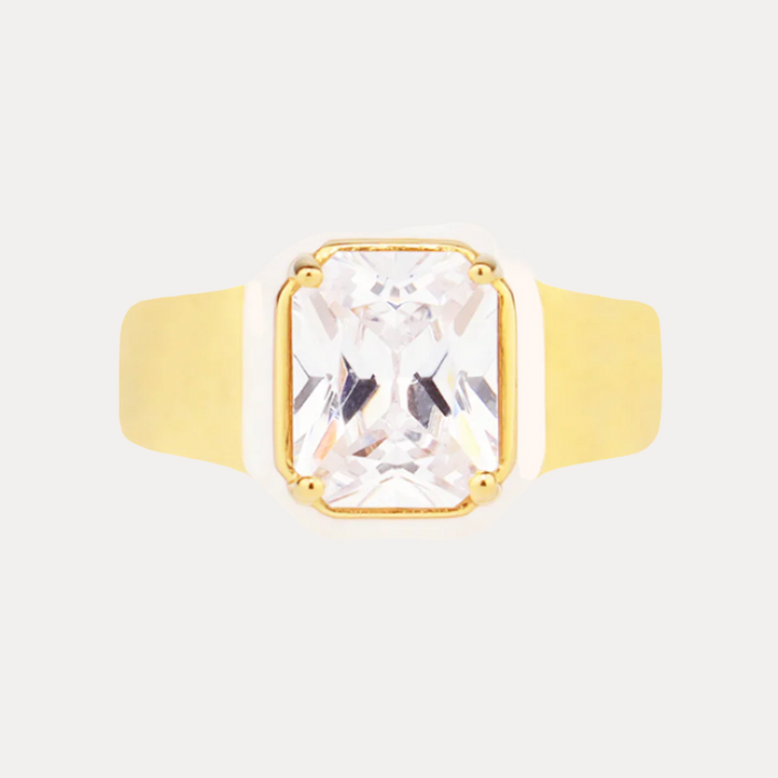 Cushion Cut Ring: Unique Crystals in Universal Size 8.5 - Clear | BuDhaGirl