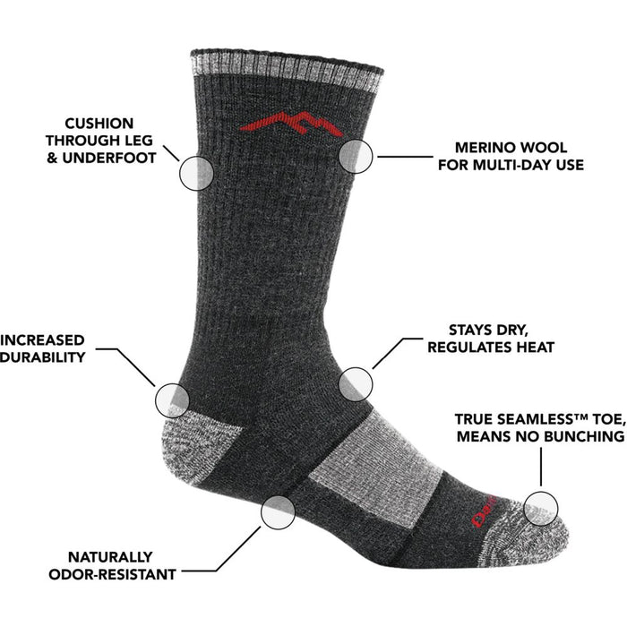 Darn Tough Socks Men's Hiker Midweight Boot Sock with Cushion