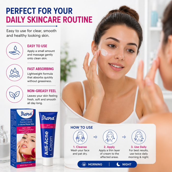 Diana Mild Peeling Facial Cream 50g | Salicylic Acid & Witch Hazel Exfoliating Face Cream