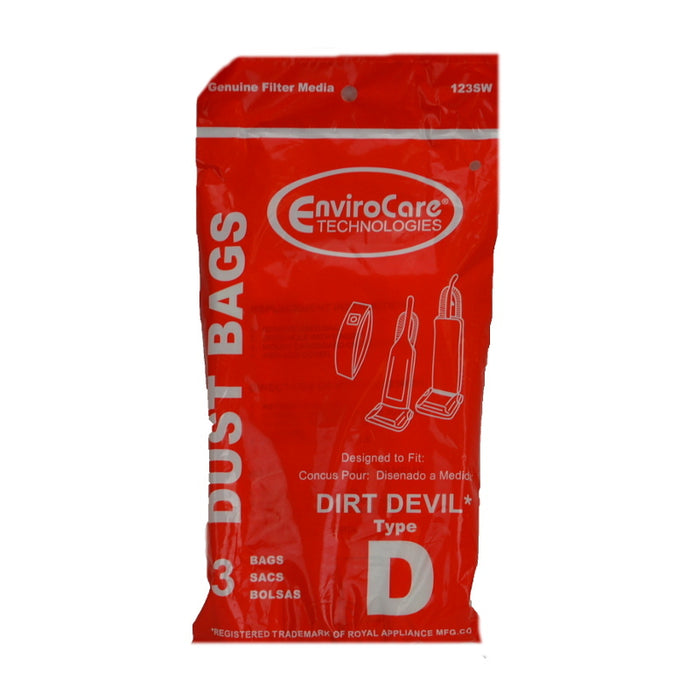 3Pk, Dirt Devil D Upright, Paper Bags, Part 123Sw