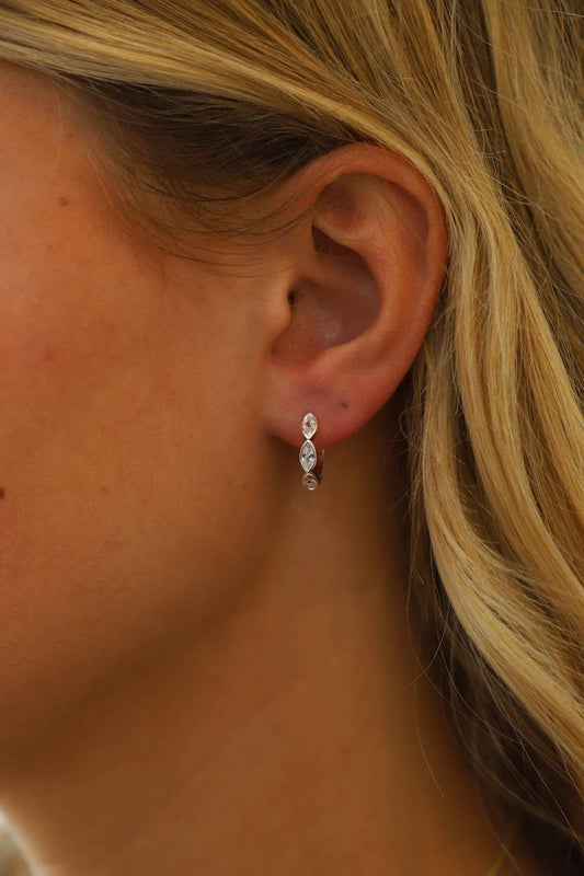 E1650S Silver Earrings-Lace & Textured Hoops