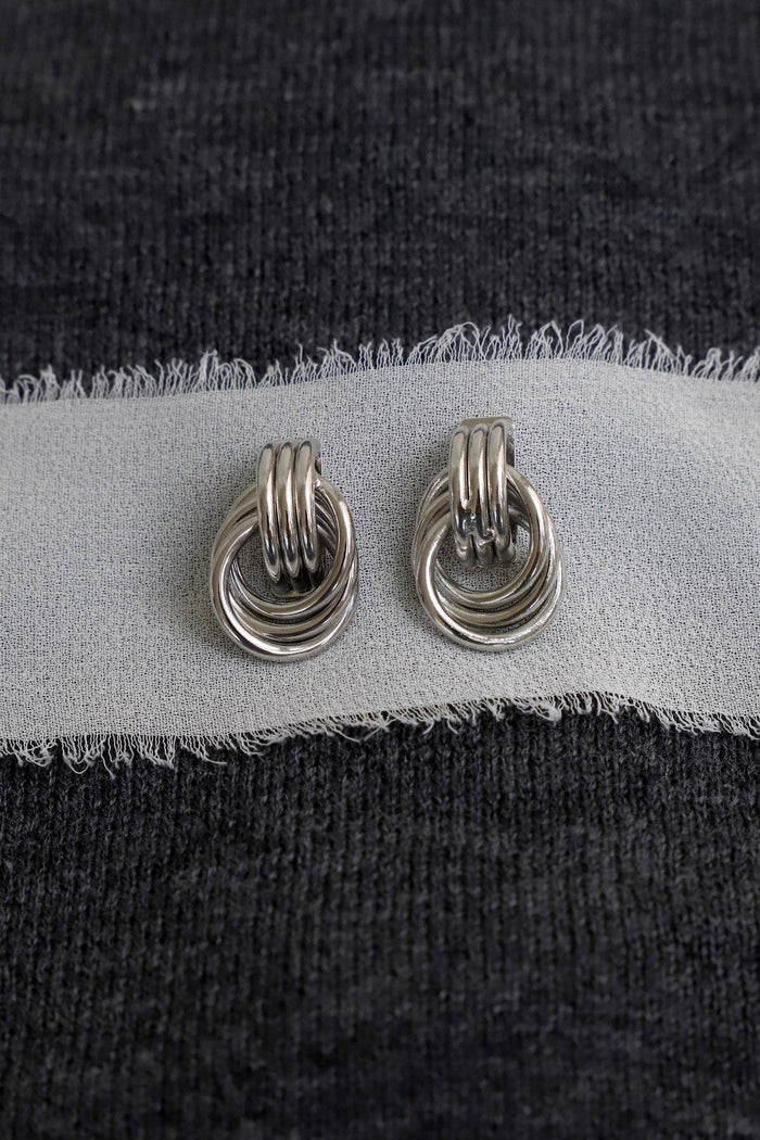 E1759S Earrings-Silver Trinity Knot Studs