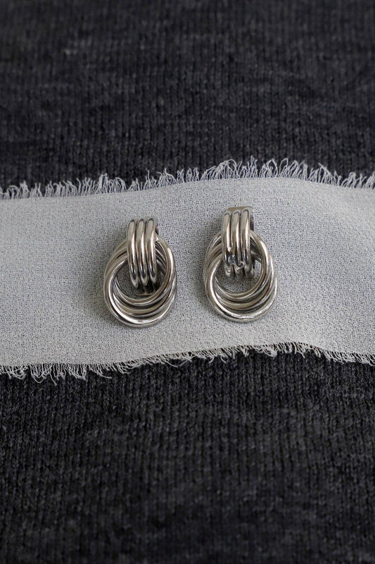 E1759S Earrings-Silver Trinity Knot Studs