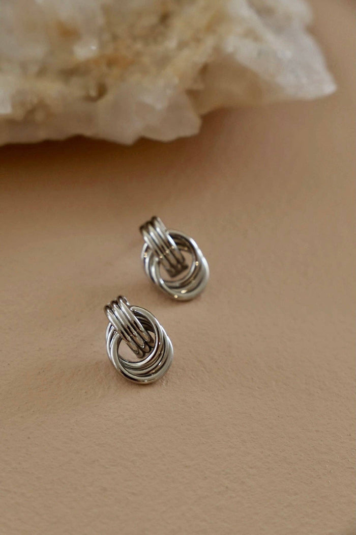 E1759S Earrings-Silver Trinity Knot Studs