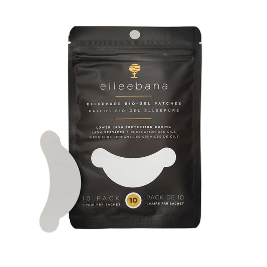 Elleebana bio-gel patches packaging on a gray background