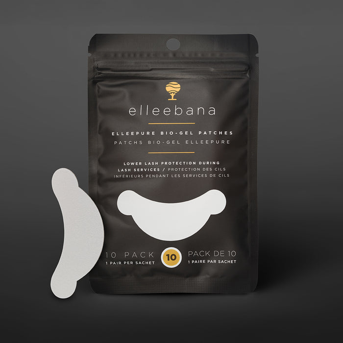Elleebana bio-gel patches packaging with two patches on a dark background