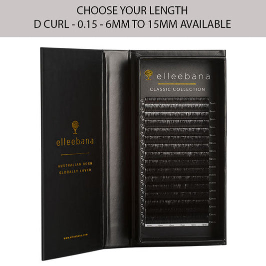 Elleebana Premium Mink Eyelashes Tray - D Curl - 0.15