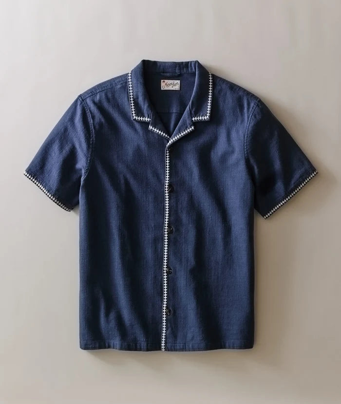 Embroidered Resort Shirt India Ink