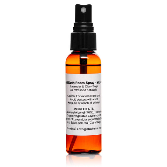 Blissful Earth Room Spray White Background Square Microbatch Label