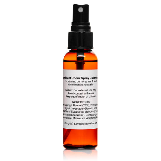 Clean Scent Room Spray 2oz White Background Square Microbatch Label