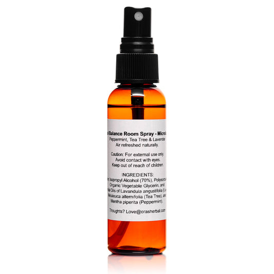 Cool Balance Room Spray 2oz White Background Square Microbatch Label