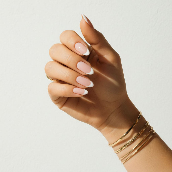 French Manicure (Part Transparent) (Non-UV Nail Wraps) - Delune