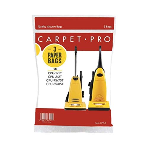 Genuine Carpet Pro Heavy Duty & Standard Upright Bags 3 PK Part  06.153, CPP-3