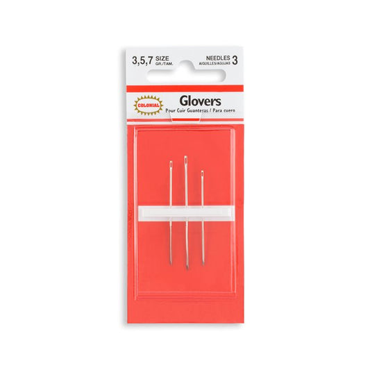 GLOVERS Leather Hand Needles, Sizes 3, 5, 7 (3 Needles/Pack)