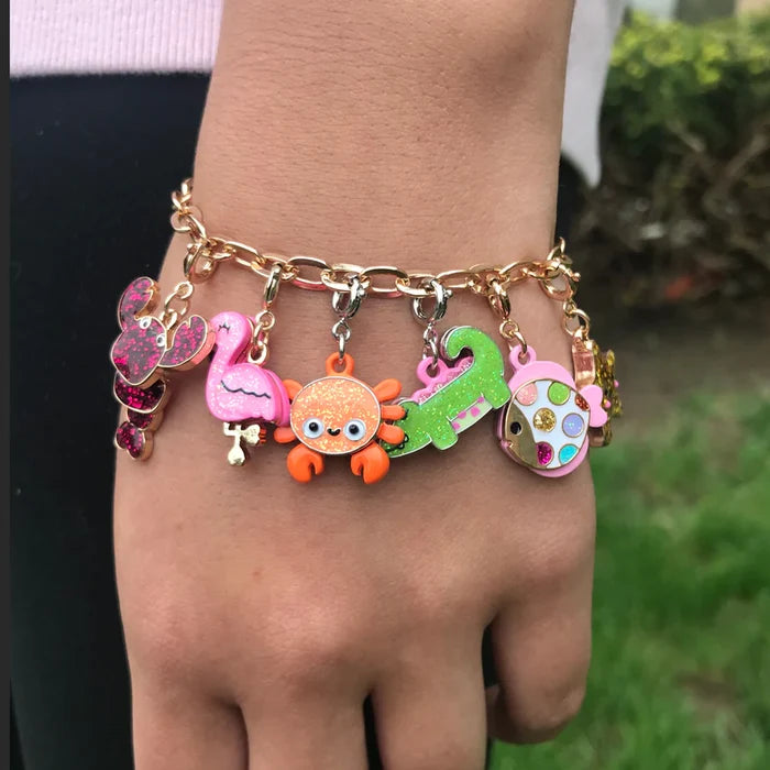Gold Glitter Tropical Fish Charm