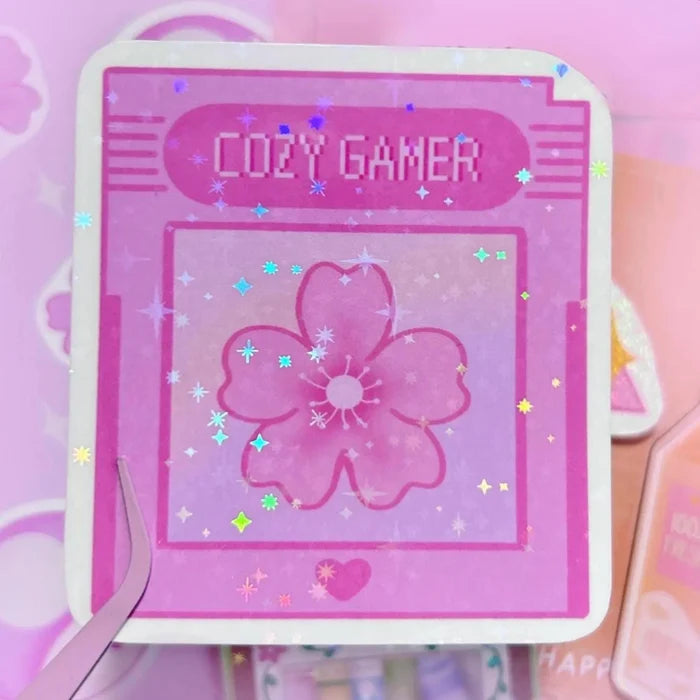 Happy Arden 'Cozy Gamer' Holographic Vinyl Sticker