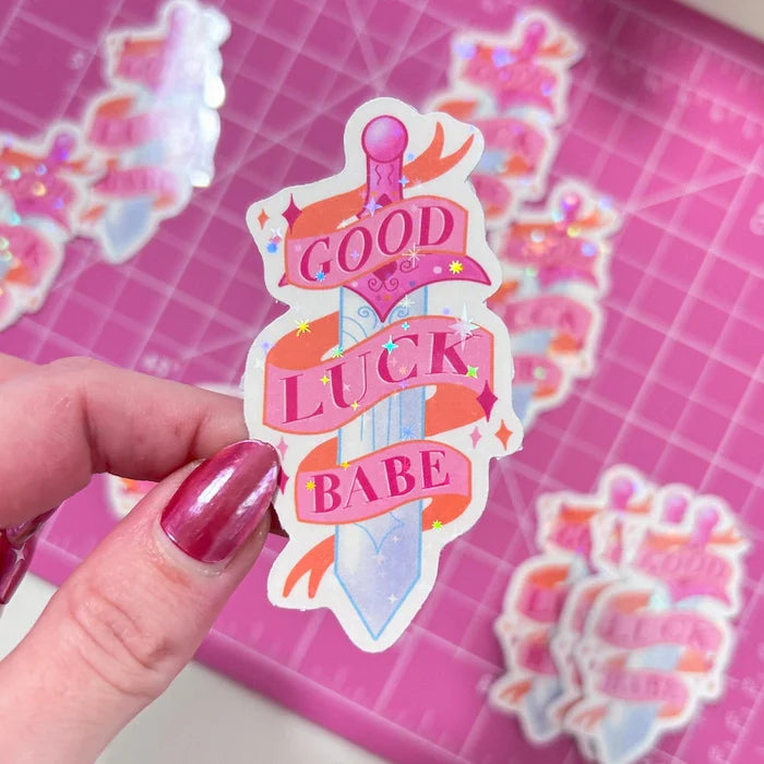 Happy Arden 'Good Luck Babe' Holographic Vinyl Sticker