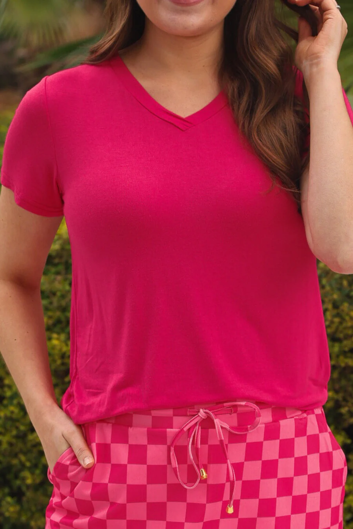 Hot Pink Everyday Basic Tee - Jess Lea