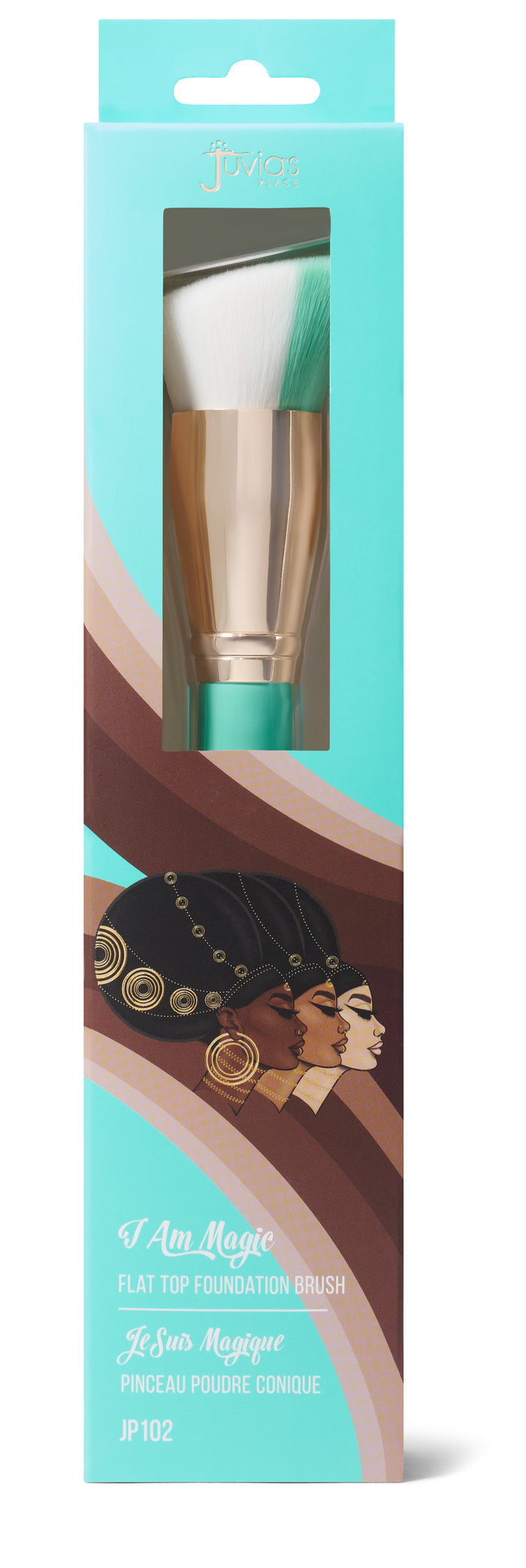 I Am Magic Flat Top Foundation Brush- Blue and White
