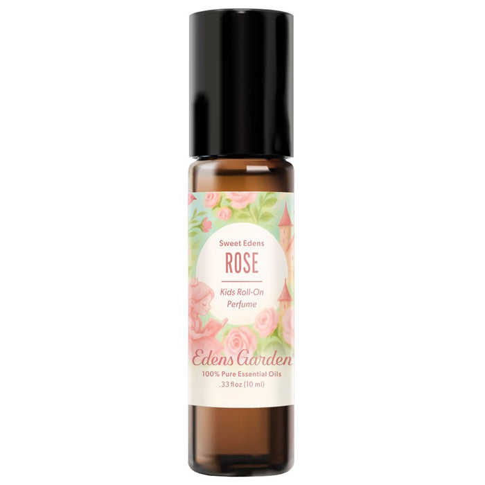 Eden's Garden Rose kids roll-on perfume bottle on a white background