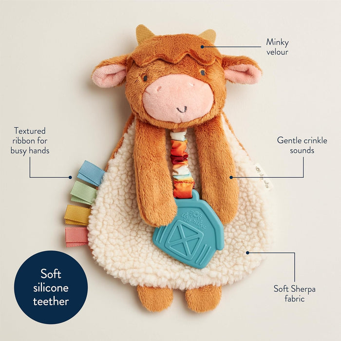 Itzy Ritzy Itzy Lovey Plush with Teether - Highland Cow