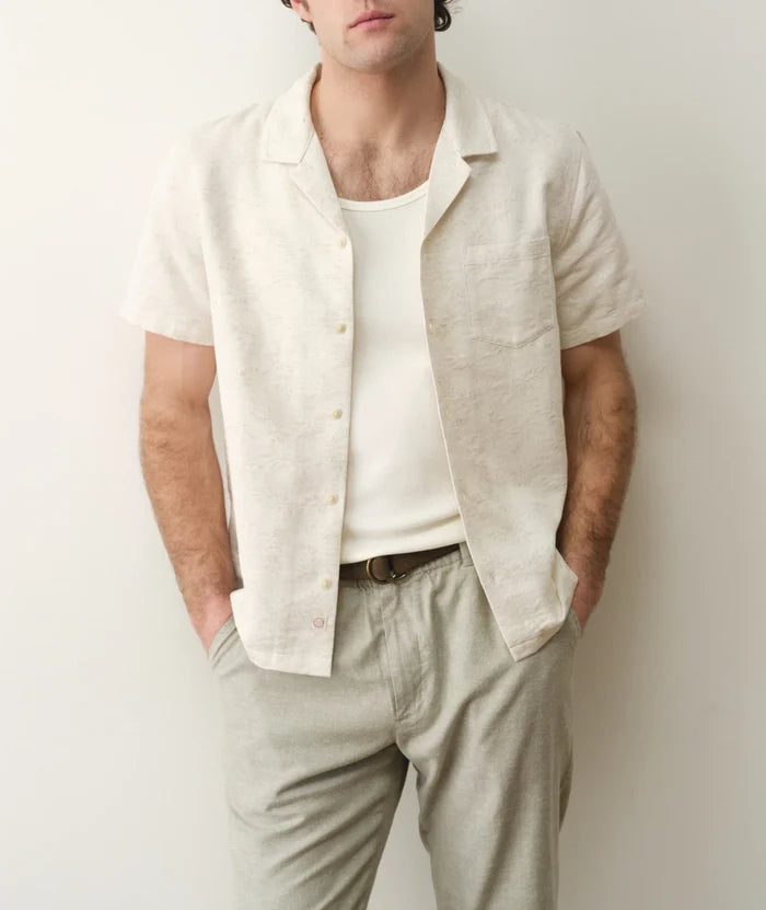 Jacquard Resort Shirt Natural/Tan